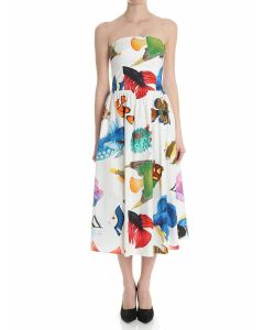 White dress with fishes print