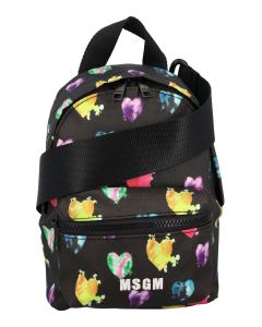MSGM Heart Printed Mini Backpack