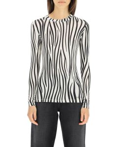 Valentino Zebra Printed Long-Sleeved T-Shirt