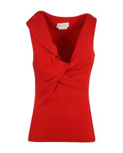 Front Gathered Sleeveless Top