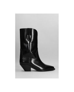 Dahope Texan Ankle Boots In Black Leather
