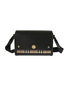 Leather And Vintage Check Note Crossbody Bag
