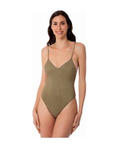 Woman Gold One Piece Swimsuit
