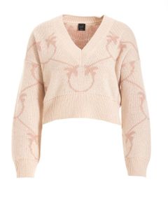 Pinko All-Over Logo Cropped Sweater