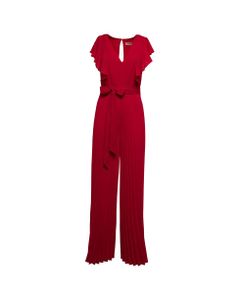 Red Fire Pleated Jumpsuit