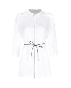 Belted shirt in white