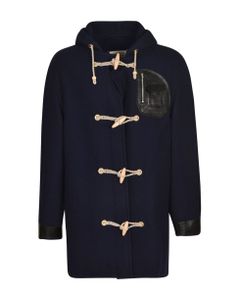 Patched Pocket Hooded Toggle Coat