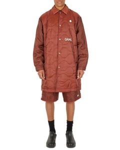 OAMC Logo Embroidered Buttoned Quilted Coat