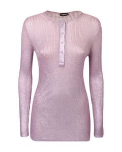 Glossy Fine Ribbed Cashmere Top