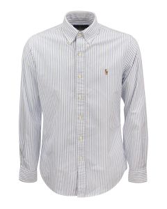 Button-down collar striped shirt