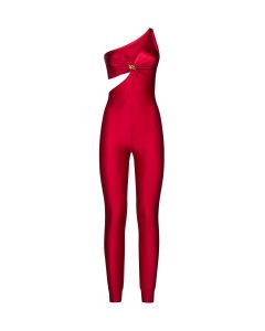 Saint Laurent One-Shoulder Sleeveless Jumpsuit