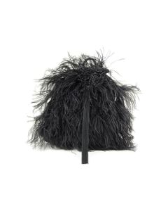 Black Synthetic Feathers Backpack