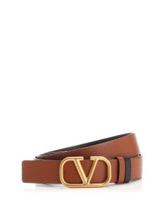 Valentino VLogo Plaque Buckled Belt