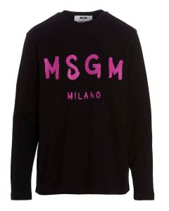 MSGM Logo-Printed Crewneck Sweatshirt