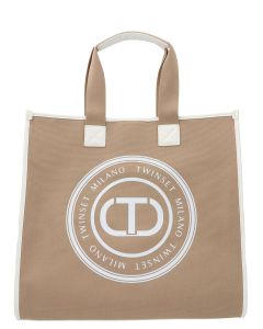 TWINSET Logo Printed Tote Bag