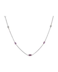 Lo Spazio Pink Sapphire and Diamond Necklace