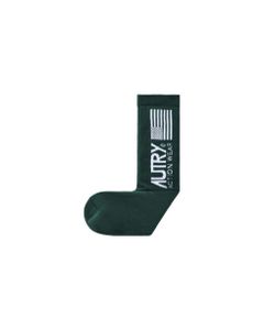 Autry Men's Green Cotton Socks With Tennis Club Print