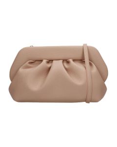 Bios Grained Clutch In Rose-pink Faux Leather