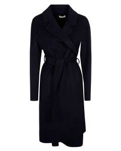 P.A.R.O.S.H. Belted Straight Hem Long-Sleeved Coat