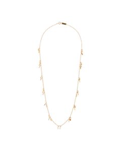 Isabel Marant Woman's Golden Metal Long Necklace With Leaves Detail