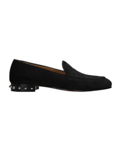 Nilou Flat Loafers In Black Canvas