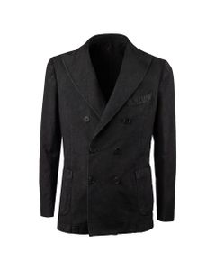 Santaniello Black Vintage Double-breasted Suit Jacket