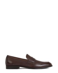 Bally Pebbled Round Toe Loafers
