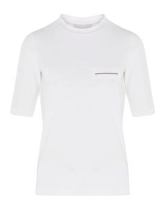 Jewel insert T-shirt in white