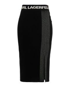 Karl Lagerfeld Metallic-Detail Fitted Skirt