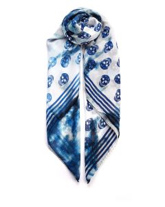 Alexander McQueen Skull-Printed Finished Edge Scarf
