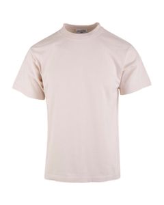 Woman Light Beige T-shirt With Logo On The Back