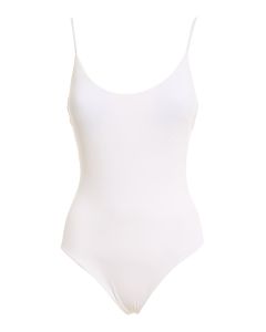 Plain colour one-piece swimsuit