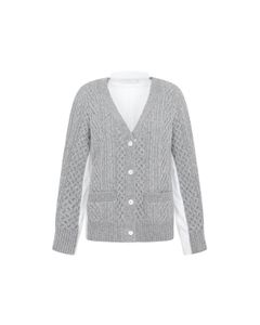 Sacai V-Neck Knitted Buttoned Cardigan