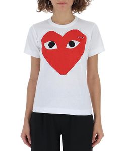 Comme Des GarÇons Play Heart Logo Print T-Shirt