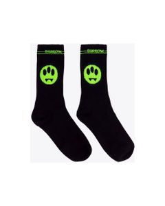 Socks Unisex Black cotton socks with smile and logo