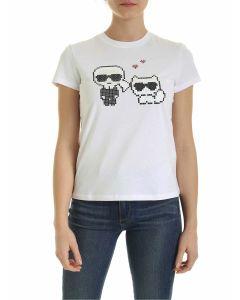 Karl Pixel t-shirt in white