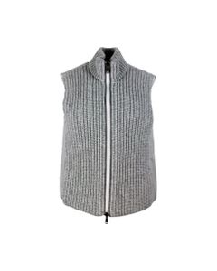 Reversible Sleeveless Gilet In Cashmere And Nylon