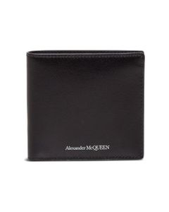 Bifold Black Leather Wallet With Logo Saint Laurent Man