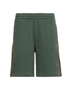 Green Cotton Shorts With Logo