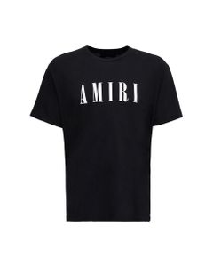 Black Cotton T-shirt With Logo Print Amiri Man