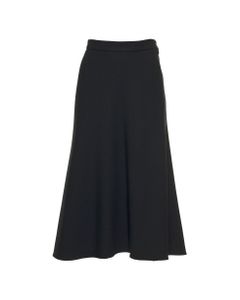 Black Bias Wool Skirt