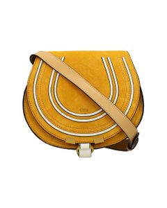 Marcie Shoulder Bag In Yellow Suede And Leather