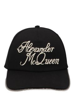 Alexander McQueen Logo Embroidered Zip Detailed Baseball Cap