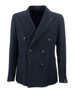 Darrel ribbed double-breasted blazer