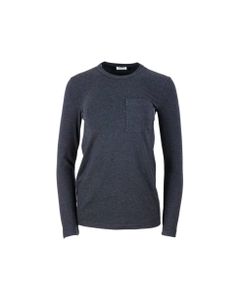 Long-sleeved Round-neck Stretch Cotton Jersey T-shirt