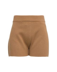 Camel-colored Wool And Cashmere Shorts