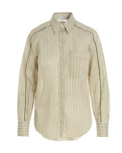 Brunello Cucinelli Sparkling Striped Long Sleeved Shirt