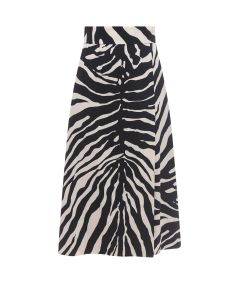 Dolce & Gabbana Cady Zebra-Printed High-Waist Midi Skirt