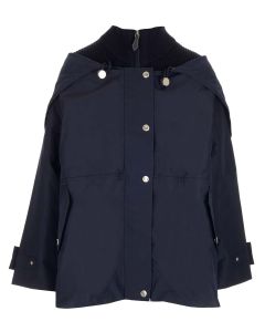 Burberry Turtle-Neck Button Up Oversized-Fit Jacket