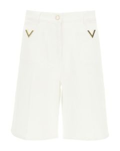 Valentino V Embellished Denim Shorts